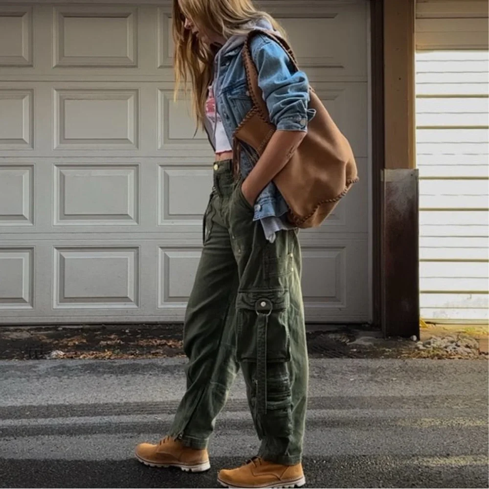 Agolde Kai Cargo Pants- Edamame Green/Straight leg/Slant Oversized/Utility/ 27 - Picture 2 of 6